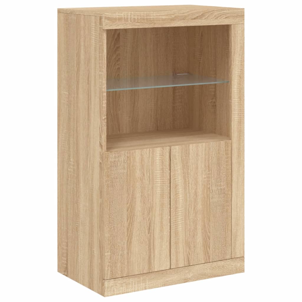 vidaXL Sideboard with LED Lights Sonoma Oak 283x37x100 cm