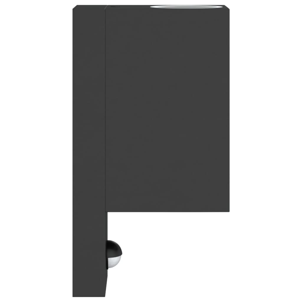 vidaXL Outdoor Wall Light with Sensor Black Die-cast Aluminium