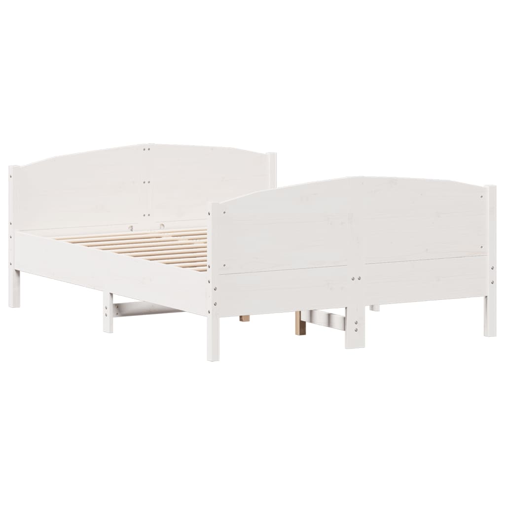 vidaXL Bed Frame without Mattress White 120x200 cm Solid Wood Pine