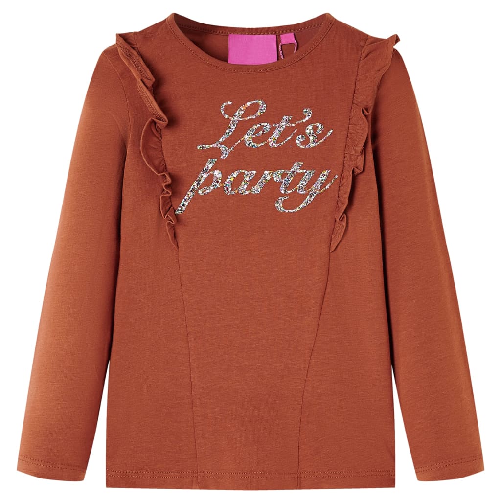 Kids' T-shirt with Long Sleeves Cognac 104