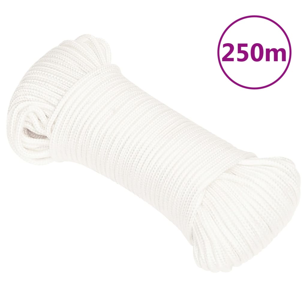 vidaXL Boat Rope Full White 3 mm 250 m Polypropylene