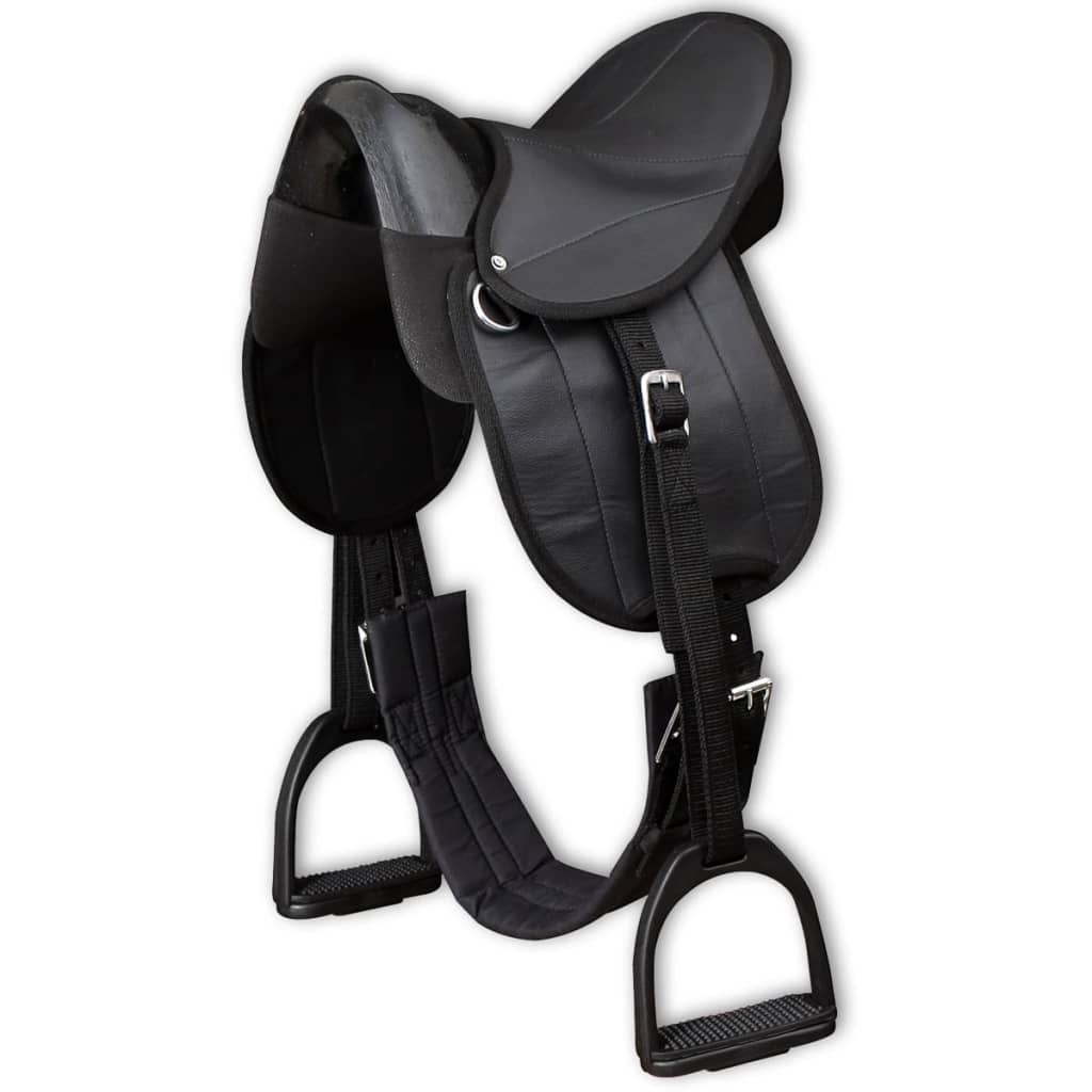 vidaXL Pony Saddle Set 10" Black