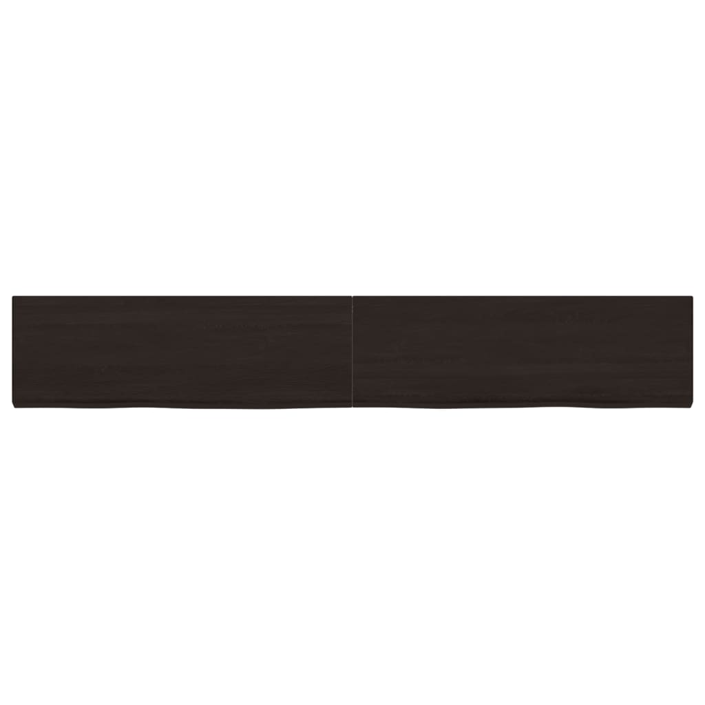 vidaXL Bathroom Countertop Dark Brown 180x30x(2-4) cm Treated Solid Wood