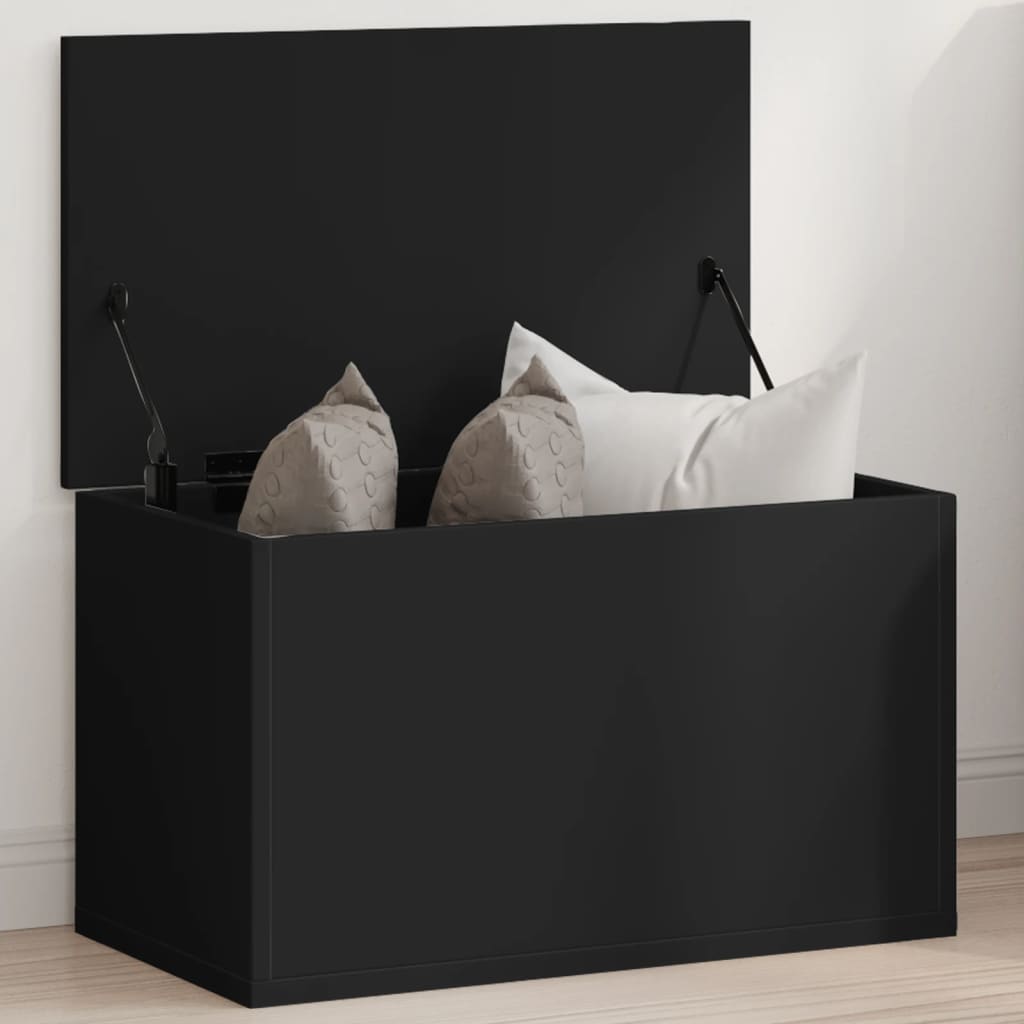 vidaXL Storage Box Black 60x35x35 cm Engineered Wood