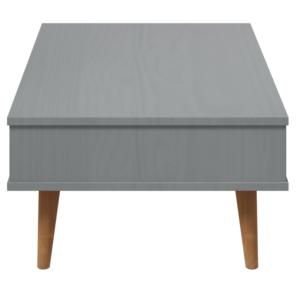 vidaXL Coffee Table MOLDE Grey 100x55x31 cm Solid Wood Pine