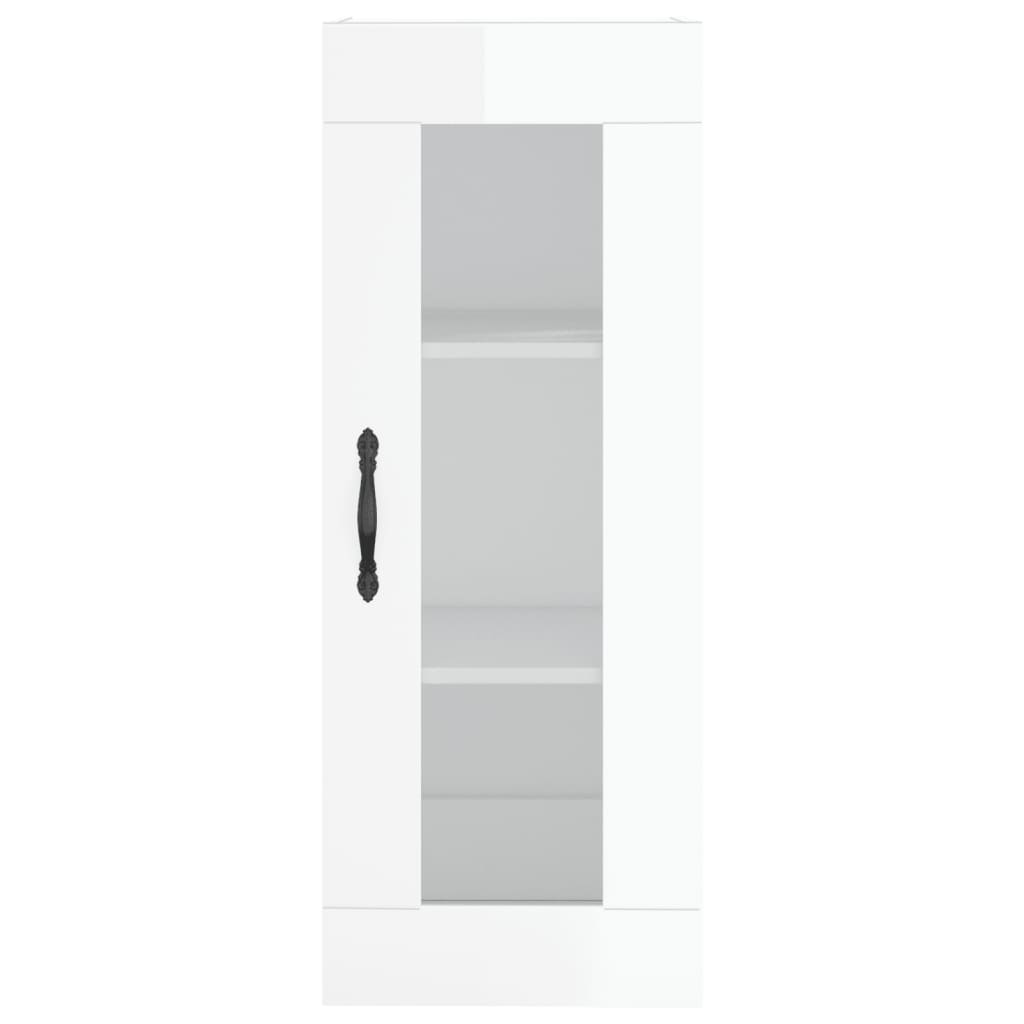 vidaXL Highboard High Gloss White 34.5x34x180 cm Engineered Wood