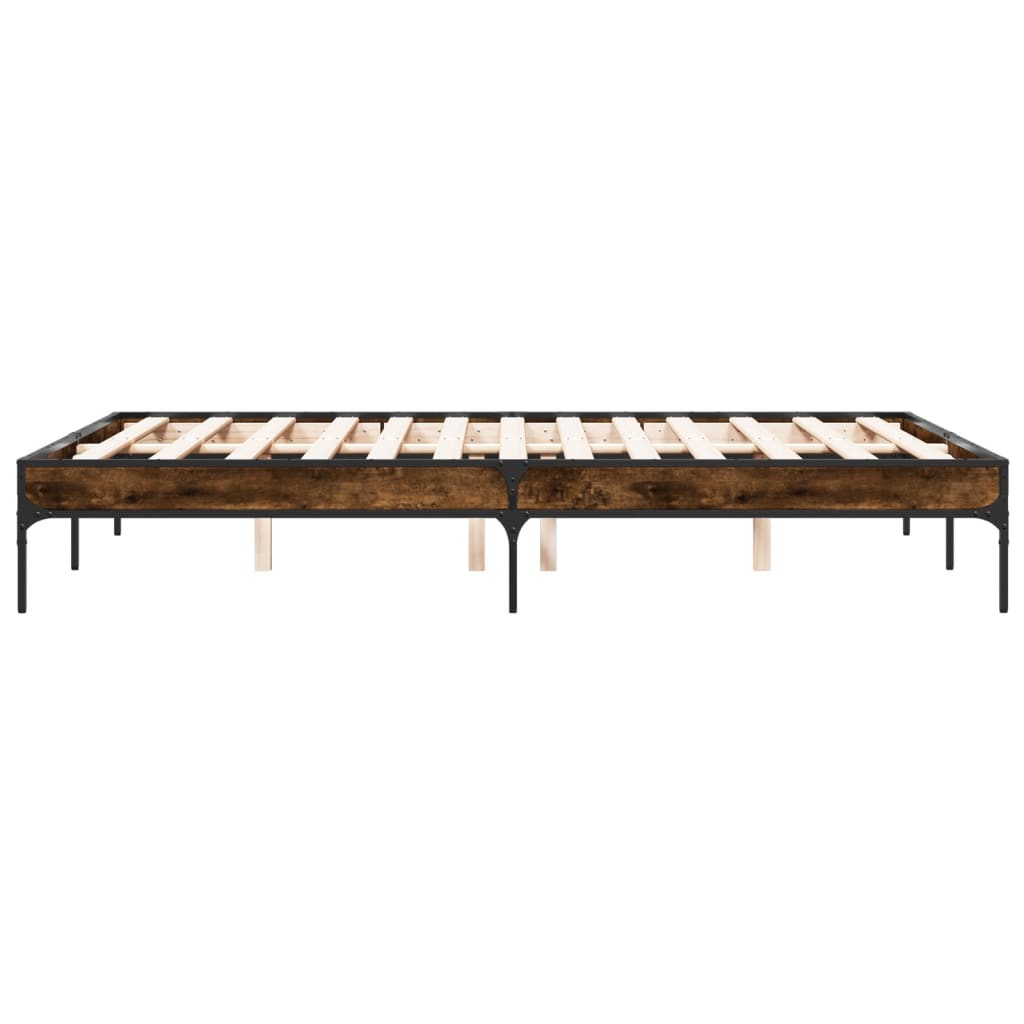 vidaXL Bed Frame without Mattress Smoked Oak 140x190 cm