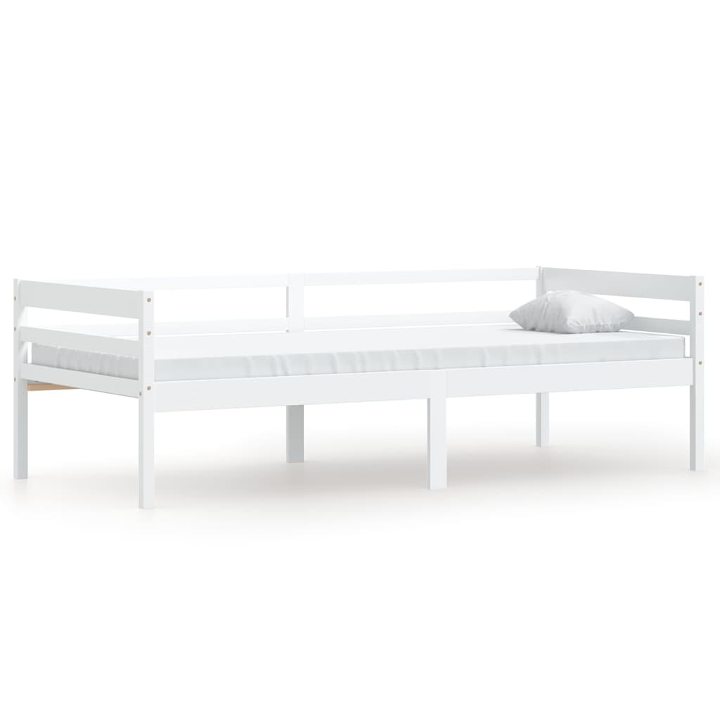 vidaXL Bed Frame without Mattress White Solid Pinewood 90x200 cm