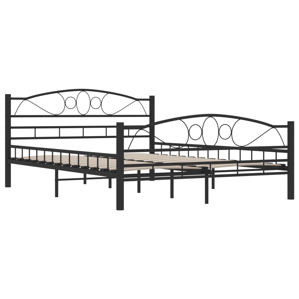 vidaXL Bed Frame without Mattress Black Steel 140x200 cm