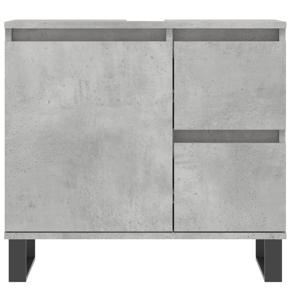 vidaXL 3 Piece Bathroom Furniture Set Concrete Grey Engineered Wood