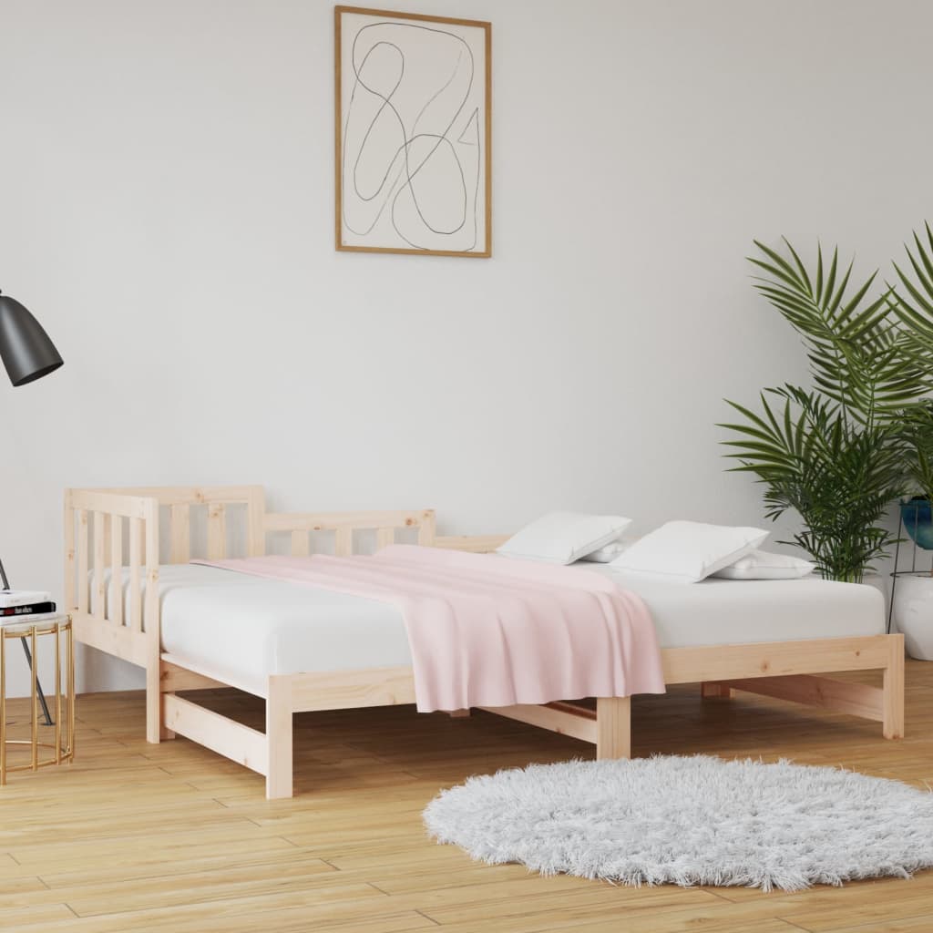 vidaXL Pull-out Day Bed without Mattress 2x(90x200) cm Solid Wood Pine