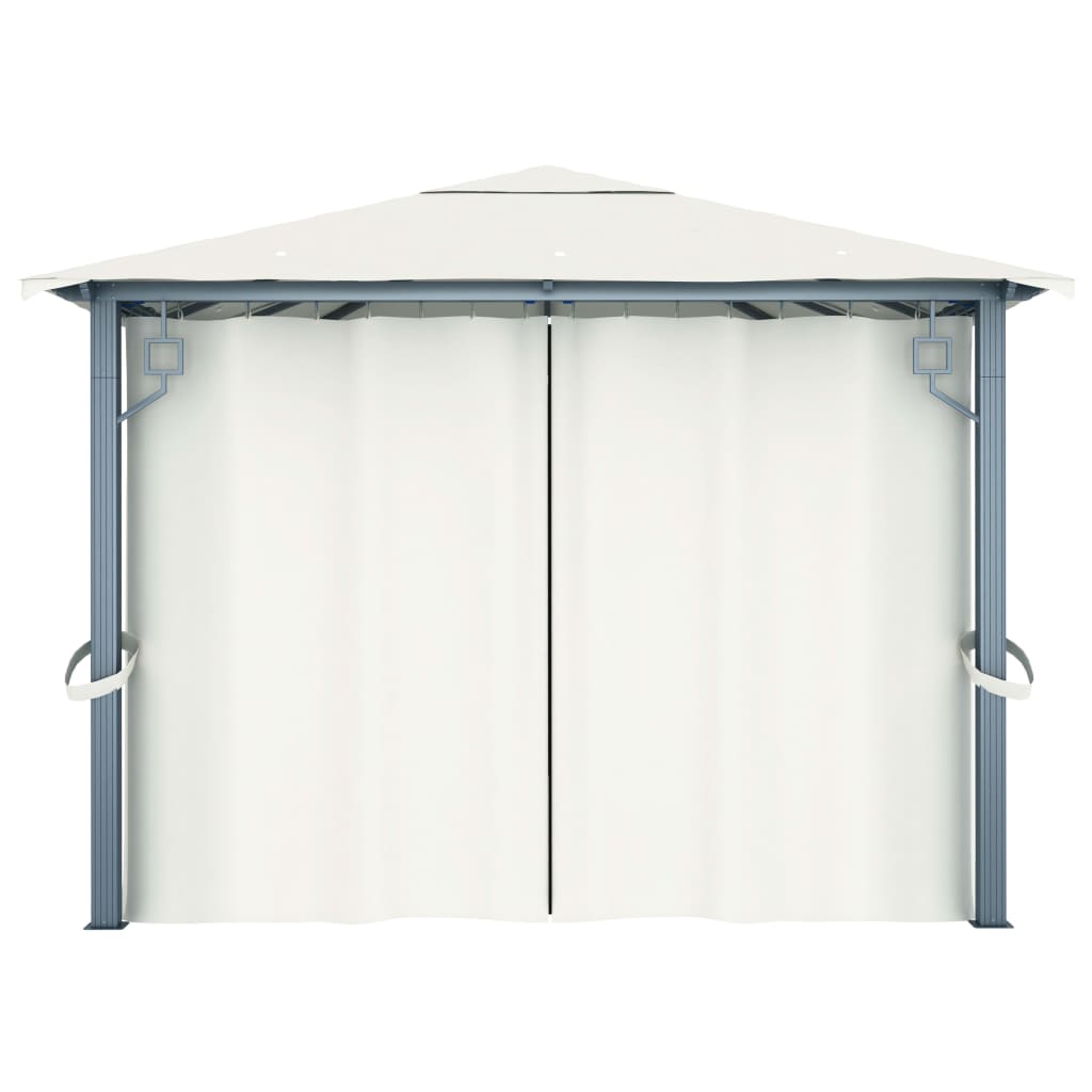 vidaXL Gazebo with Curtain 400 x 300 cm Cream Aluminium