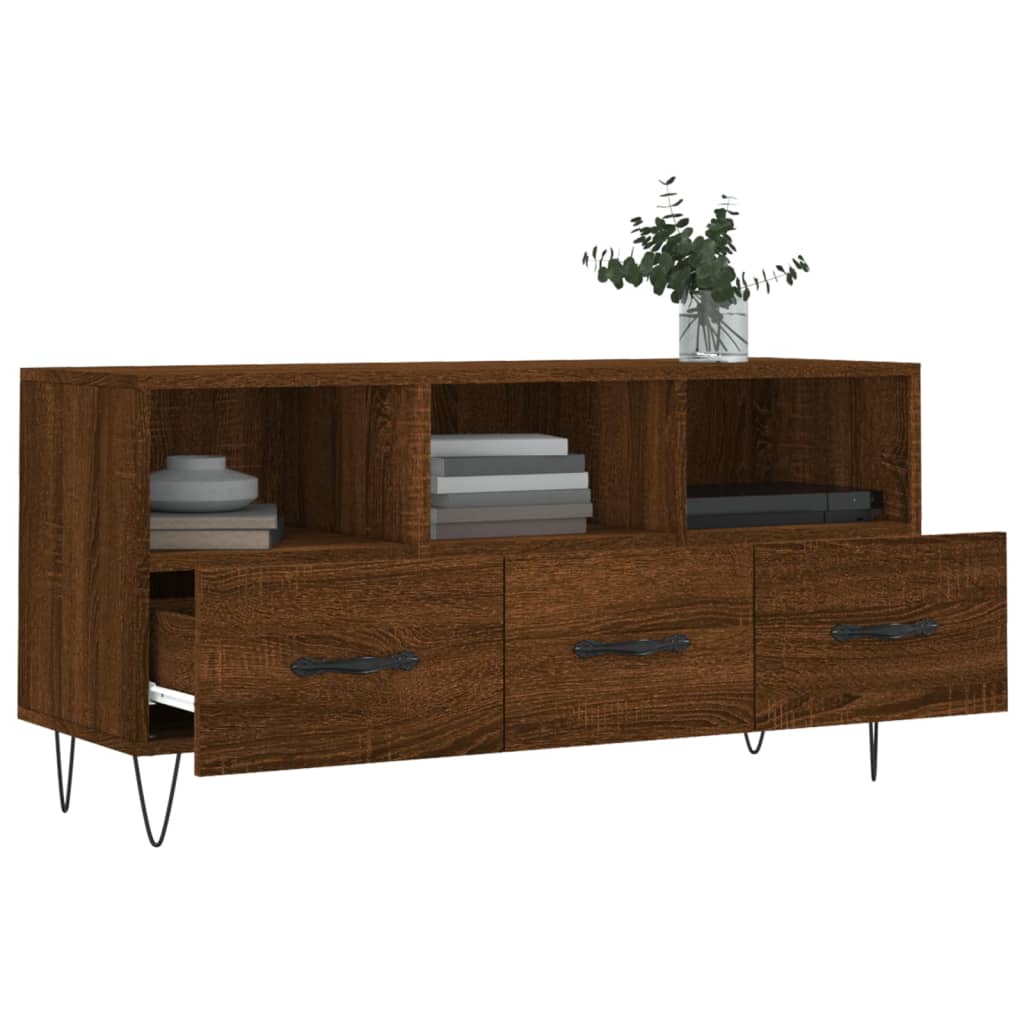 vidaXL TV Cabinet Brown Oak 102x36x50 cm Engineered Wood