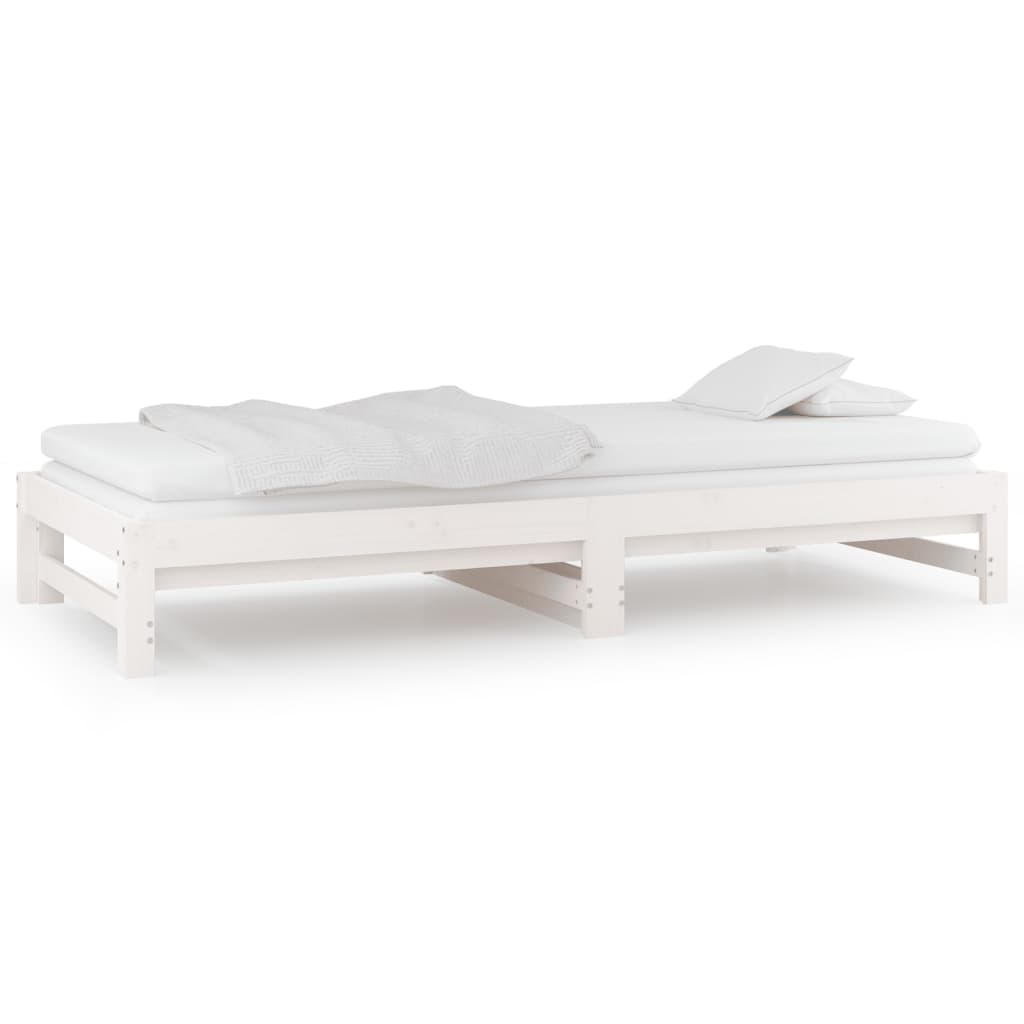 vidaXL Pull-out Day Bed without Mattress White 2x(90x190) cm