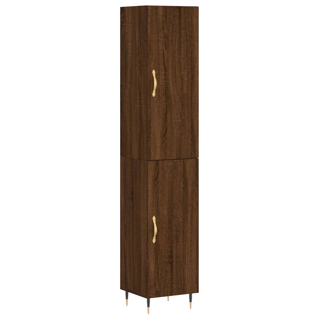 vidaXL Highboard Brown Oak 34.5x34x180 cm Engineered Wood