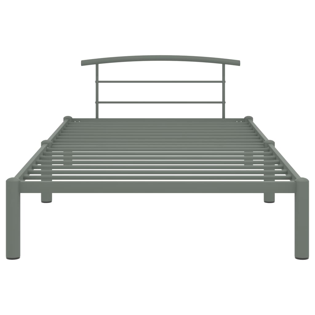 vidaXL Bed Frame without Mattress Grey Metal 90x200 cm