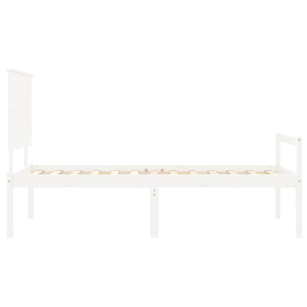 vidaXL Senior Bed without Mattress White Small Single Solid Wood