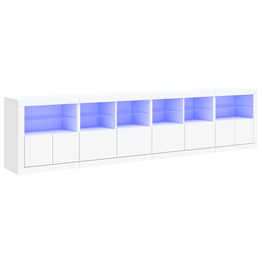 vidaXL Sideboard with LED Lights White 283x37x67 cm