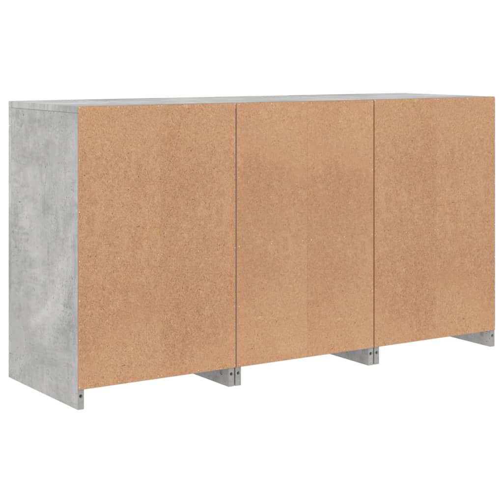 vidaXL Sideboard with LED Lights Concrete Grey 123x37x67 cm