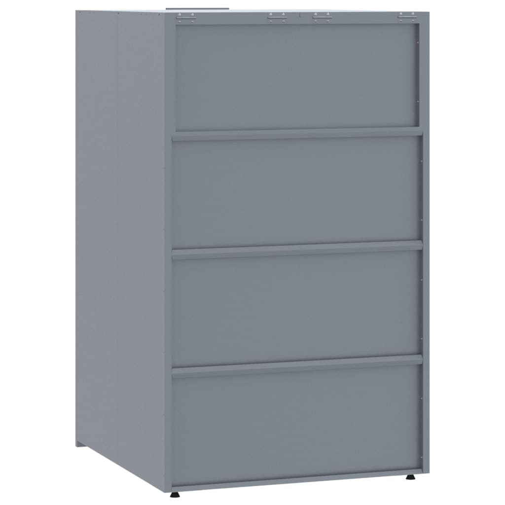 vidaXL Wheelie Bin Storage for Single Bin Grey 69x79x117 cm Steel