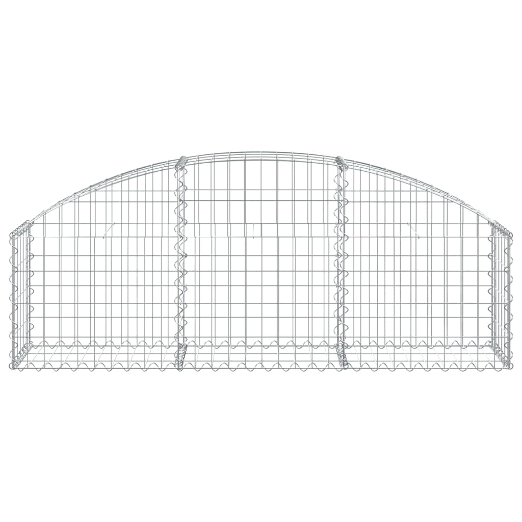 vidaXL Arched Gabion Basket 150x30x40/60 cm Galvanised Iron