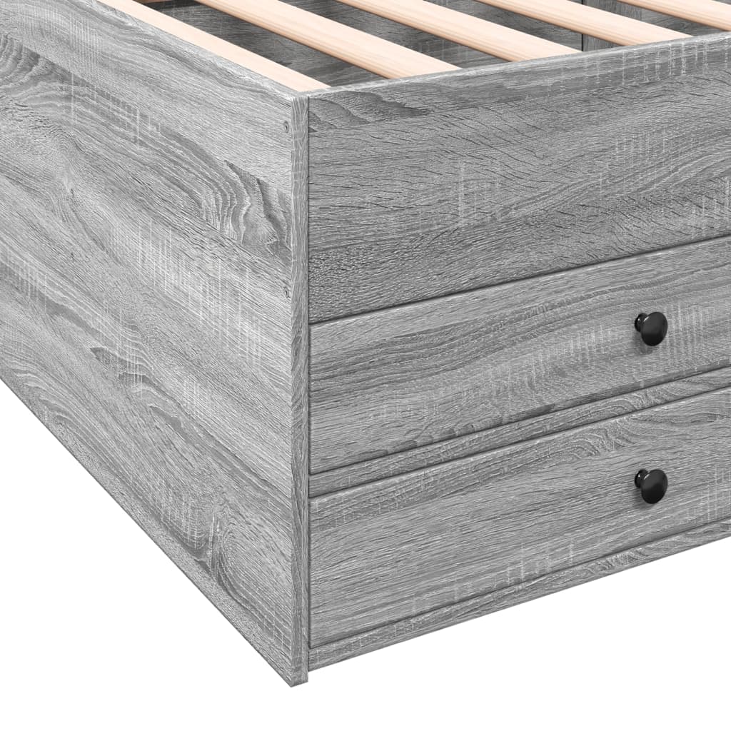 vidaXL Daybed with Drawers Grey Sonoma 90x200 cm Engineered Wood
