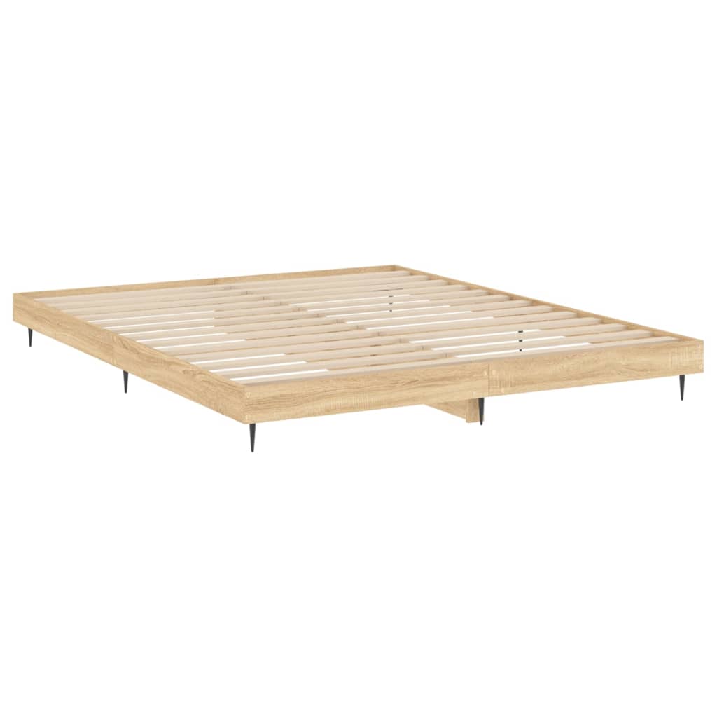 vidaXL Bed Frame without Mattress Sonoma Oak 200x200 cm Engineered Wood