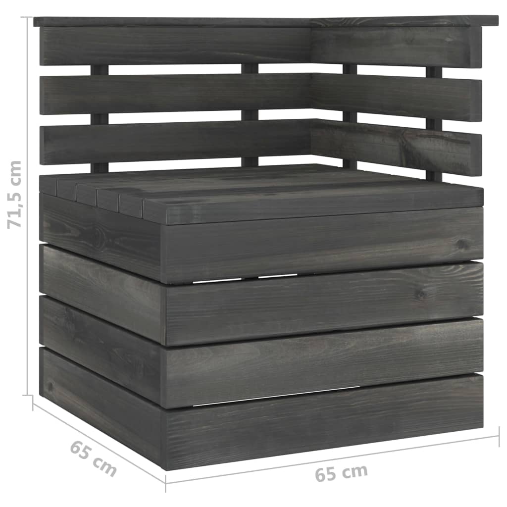 vidaXL 8 Piece Garden Pallet Lounge Set Solid Pinewood Dark Grey