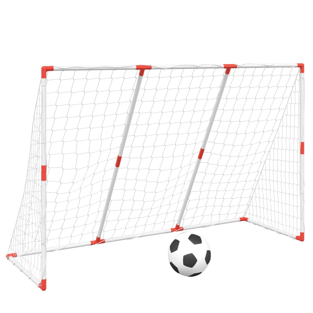 vidaXL Kids' Football Goal with Balls 2-in-1 White 184x64x124 cm