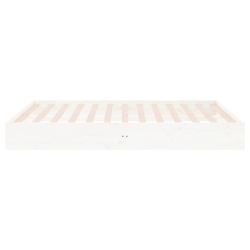 vidaXL Bed Frame without Mattress White Solid Wood 140x200 cm