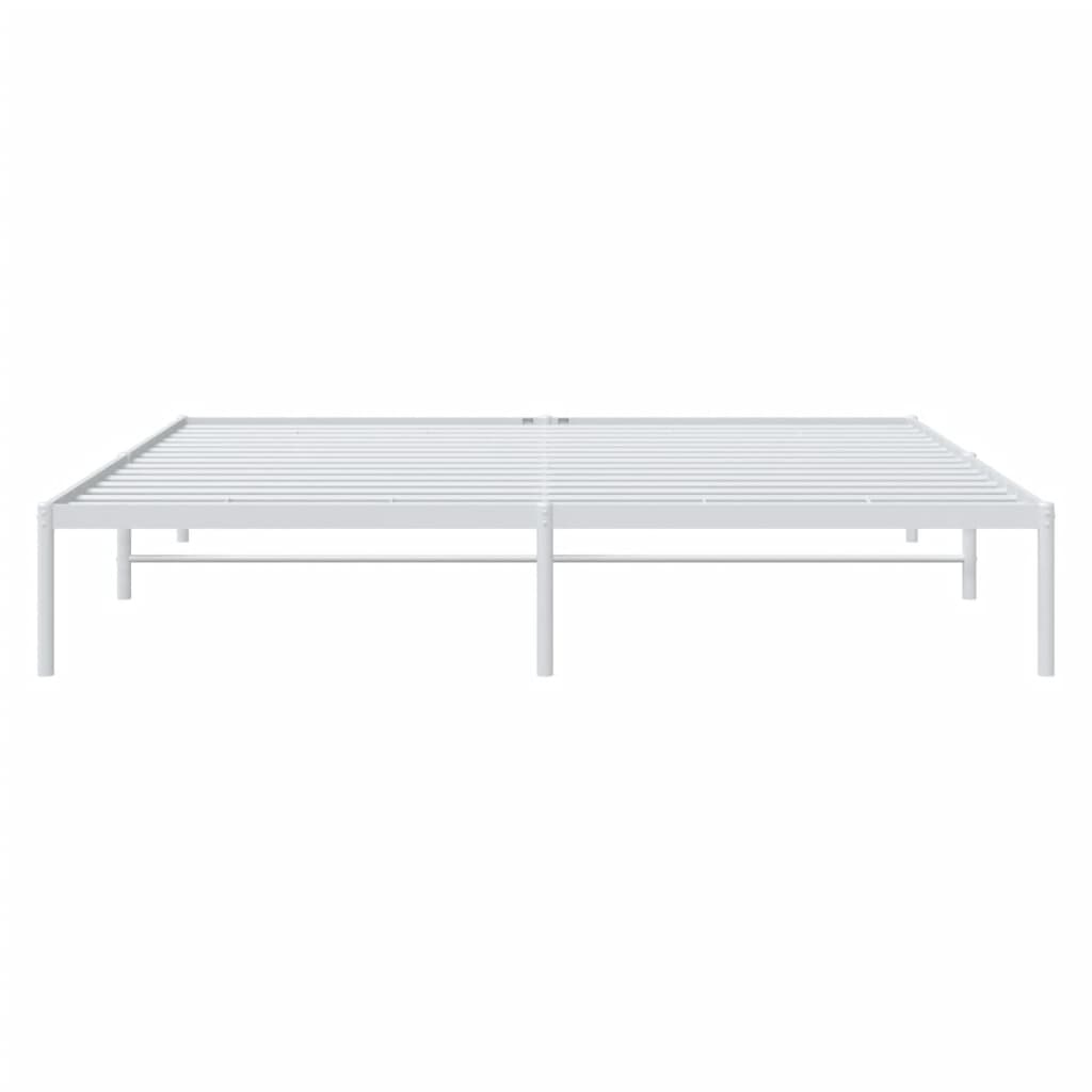 vidaXL Metal Bed Frame without Mattress White 193x203 cm