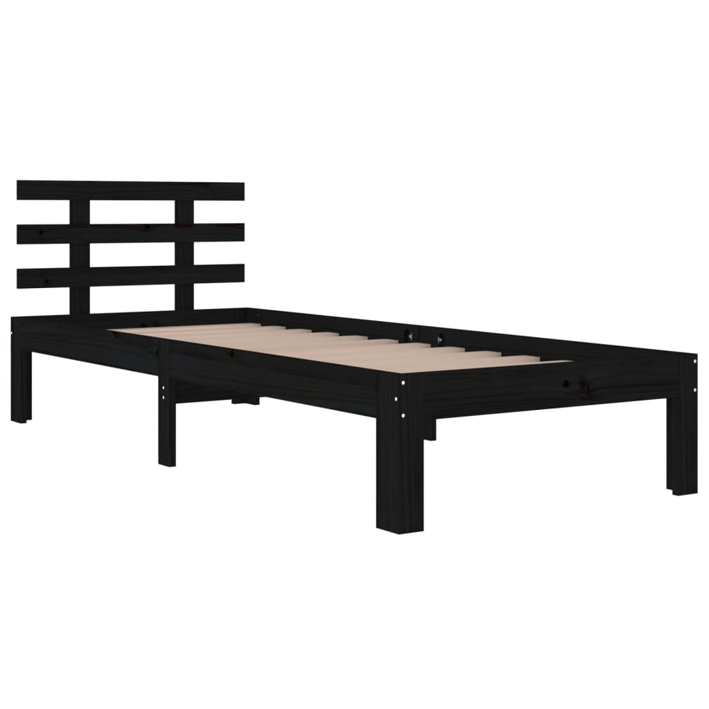 vidaXL Bed Frame without Mattress Black 90x190 cm Single