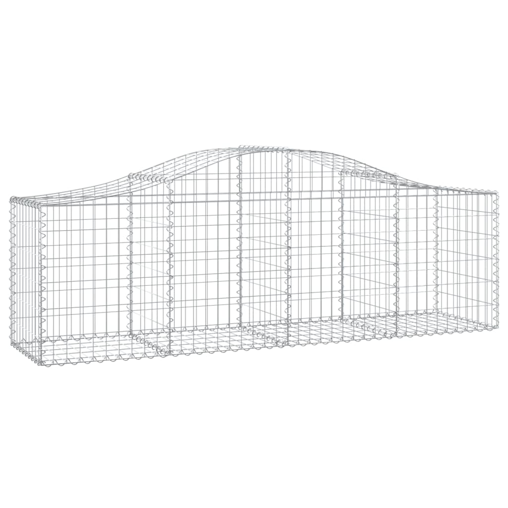 vidaXL Arched Gabion Baskets 10 pcs 200x50x60/80 cm Galvanised Iron