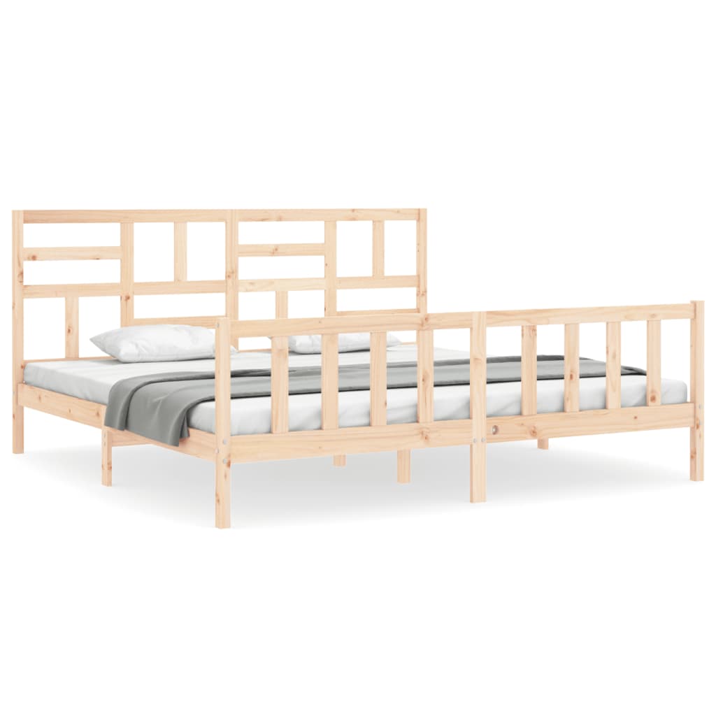 vidaXL Bed Frame without Mattress Super King Size Solid Wood Pine