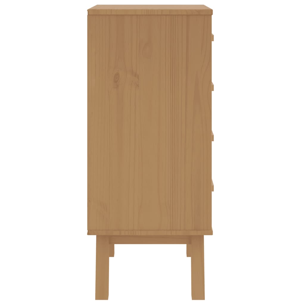 vidaXL Bedside Cabinet OLDEN White and Brown Solid Wood Pine