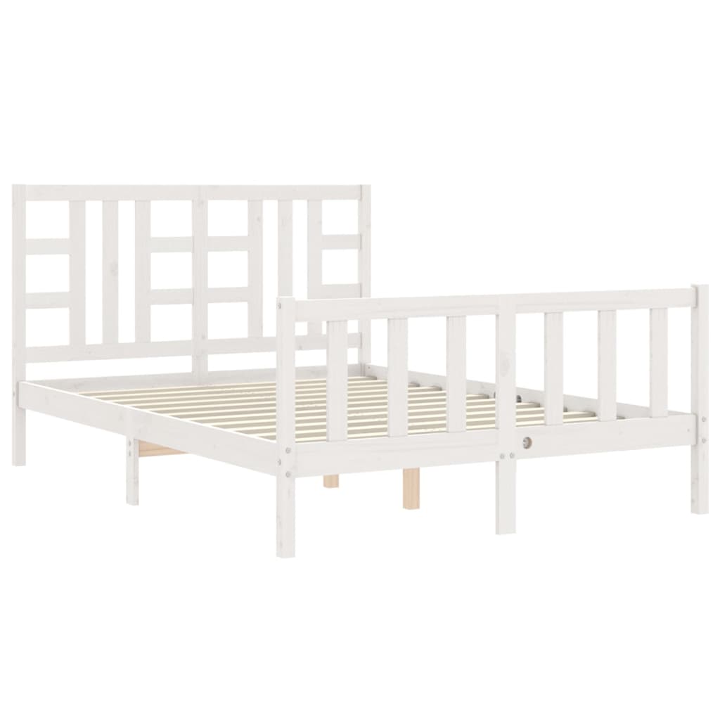 vidaXL Bed Frame without Mattress White 140x190 cm Solid Wood Pine