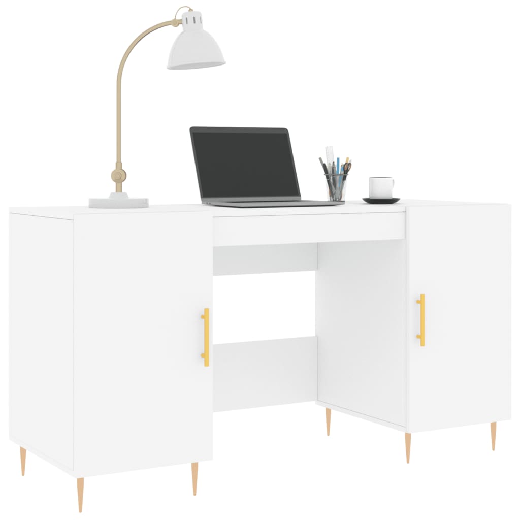 vidaXL Desk White 140x50x75 cm Engineered Wood