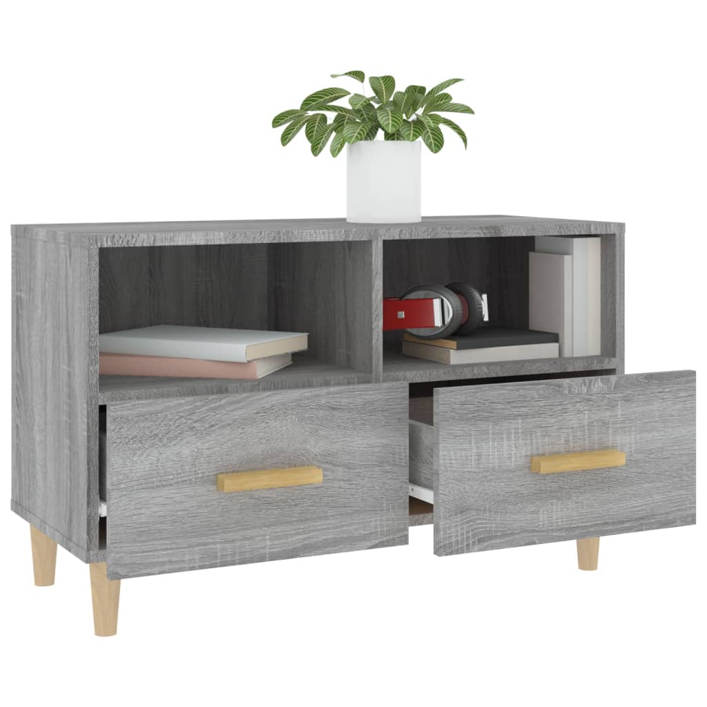 vidaXL TV Cabinet Grey Sonoma 80x36x50 cm Engineered Wood