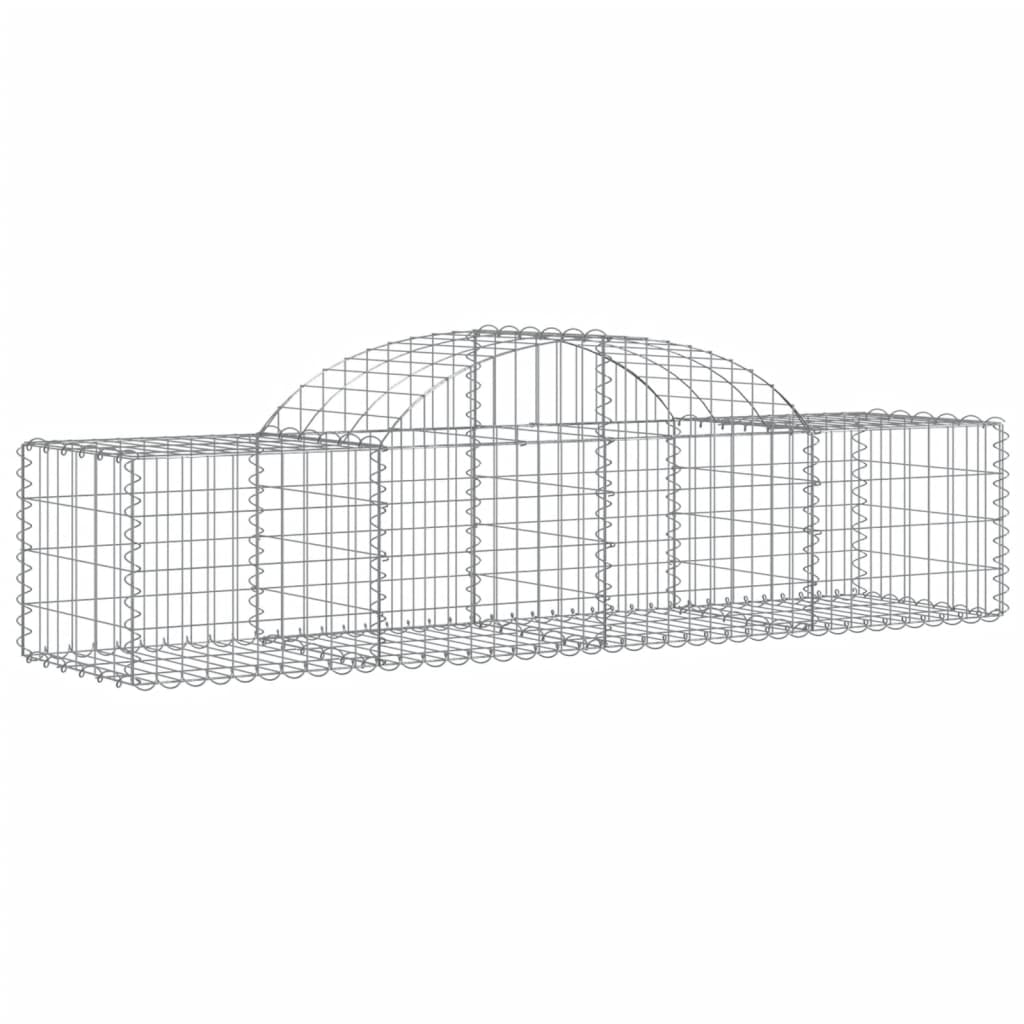 vidaXL Arched Gabion Baskets 9 pcs 200x50x40/60 cm Galvanised Iron