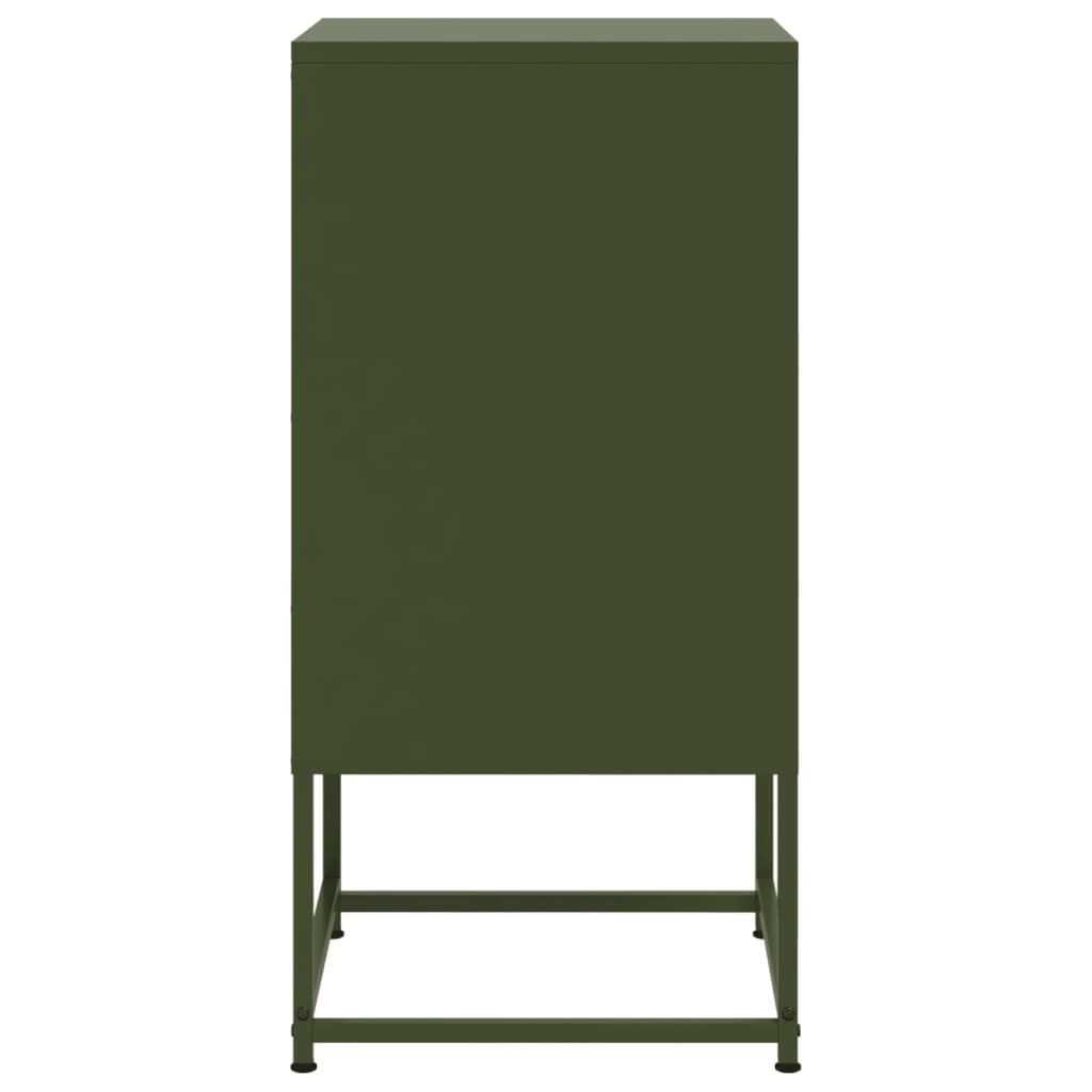 vidaXL Bedside Cabinet Olive Green 36x39x78 cm Steel